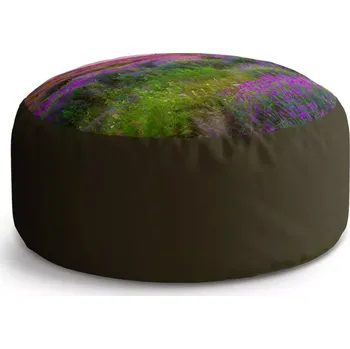 Sedací pytel Kulatý taburet Circle Levandulové pole 2: 38x48 cm - Sablio