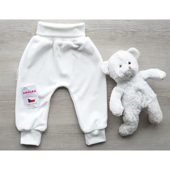 AMÁLKA Plyšové rostoucí tepláčky, smetanové Velikost: 62