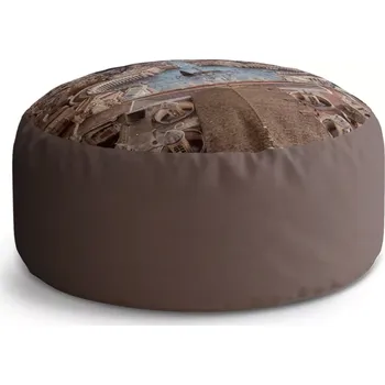 Sedací pytel Kulatý taburet Circle Řím Vatikán Svatopetrské náměstí: 38x48 cm - Sablio