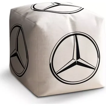 Taburet Taburet Kostka Logo 1 Bílá: 40x40x40 cm - Sablio