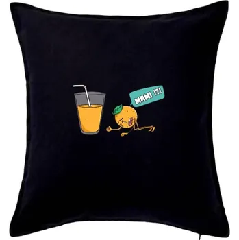 Polštář Pomeranč juice - Polštář 50x50 - 50x50 - Pouze potah ( Černá )