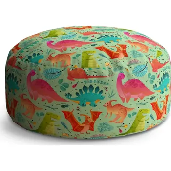 Sedací pytel Kulatý taburet Circle Dinosauři v trávě: 38x48 cm - Sablio
