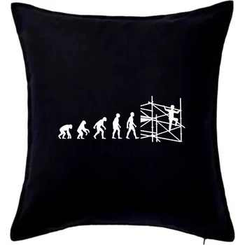 Polštář Evoluce lešení - Polštář 50x50 - 50x50 - Včetně výplně ( Černá )