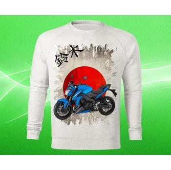 Pánská mikina mikina Suzuki GSX-S1000 ABS pánská S (mikina s motorkou světle šedý melír )