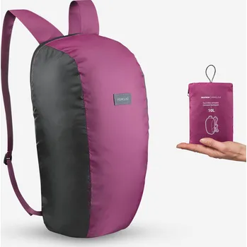 Sportovní taška FORCLAZ Turistický skládací batoh Travel 100 10L FIALOVÁ|ČERNÁ