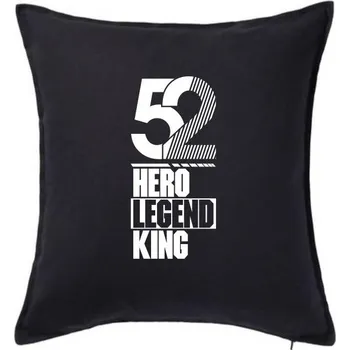 Polštář Hero, Legend, King x Queen 1952 - Polštář 50x50 - 50x50 - Pouze potah ( Černá )