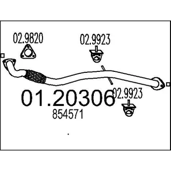 Auto-moto Výfuková trubka MTS 01.20306