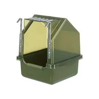 Pro ptáka Závěsná koupelna do klece 16 × 22 × 16 cm, plast, olivová,rychlé dodání