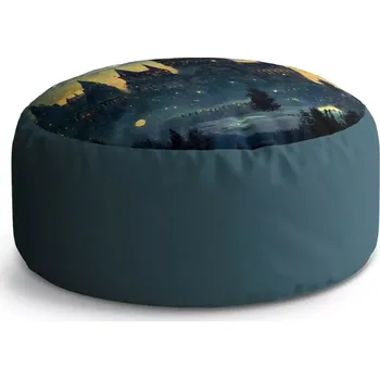Sedací pytel Kulatý taburet Circle Noční Bradavice: 38x48 cm - Sablio