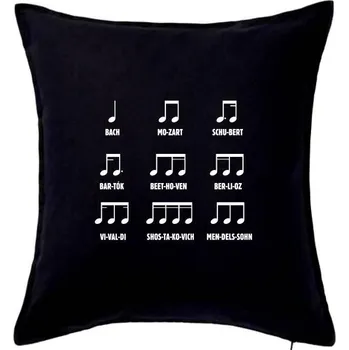 Polštář Noty skladatele - Polštář 50x50 - 50x50 - Pouze potah ( Černá )