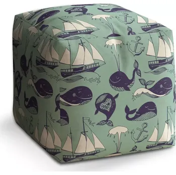 Taburet Taburet Kostka Velryby: 40x40x40 cm - Sablio