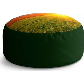 Sedací pytel Kulatý taburet Circle Západ slunce nad loukou: 38x48 cm - Sablio