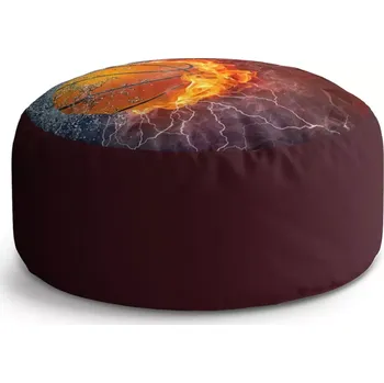 Sedací pytel Kulatý taburet Circle Basketbalový míč: 38x48 cm - Sablio