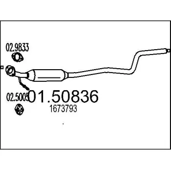 Auto-moto Střední tlumič výfuku MTS 01.50836