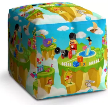 Taburet Taburet Kostka Dětský motiv 2: 40x40x40 cm - Sablio