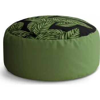 Sedací pytel Kulatý taburet Circle Abstrakce listů: 38x48 cm - Sablio