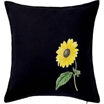Polštář Slunečnice otočená - Polštář 50x50 - 50x50 - Pouze potah ( Černá )