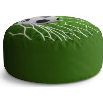 Sedací pytel Kulatý taburet Circle Fotbalový míč v bráně: 38x48 cm - Sablio