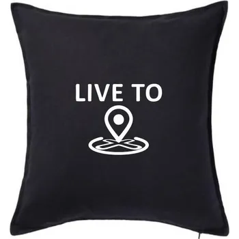 Polštář Geocaching live to - Polštář 50x50 - 50x50 - Pouze potah ( Černá )