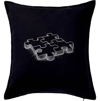 Polštář Puzzle skládačka - Polštář 50x50 - 50x50 - Včetně výplně ( Černá )