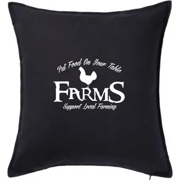 Polštář Put Food Farms - Polštář 50x50 - 50x50 - Včetně výplně ( Černá )