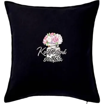Polštář Květinová svatba 4 - Polštář 50x50 - 50x50 - Pouze potah ( Černá )