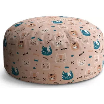 Sedací pytel Kulatý taburet Circle Barevné kočičky: 38x48 cm - Sablio