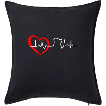 Polštář Bernský salašnický pes EKG - Polštář 50x50 - 50x50 - Včetně výplně ( Černá )