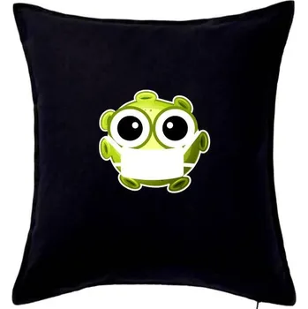 Polštář Virus s rouškou - Polštář 50x50 - 50x50 - Pouze potah ( Černá )