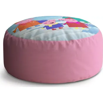 Sedací pytel Kulatý taburet Circle Prasátko Pepina Rodina: 38x48 cm - Sablio