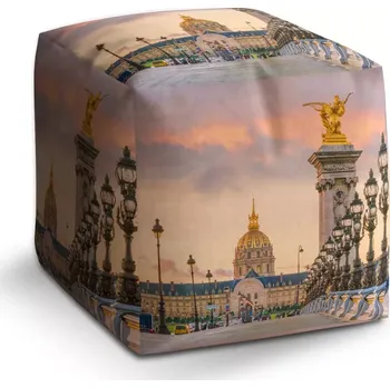 Taburet Taburet Kostka Paříž Elysejský palác: 40x40x40 cm - Sablio