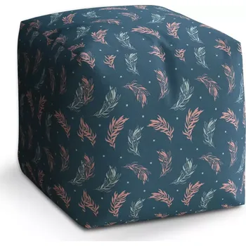 Taburet Taburet Kostka Barevná peříčka: 40x40x40 cm - Sablio