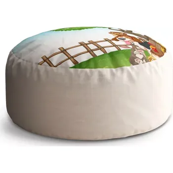 Sedací pytel Kulatý taburet Circle Zvířátka 2: 38x48 cm - Sablio