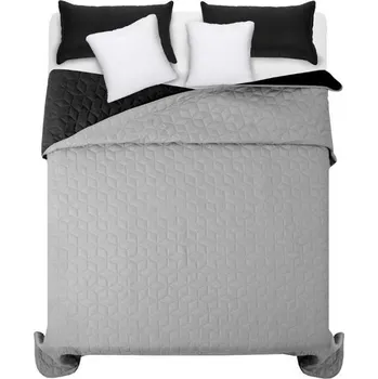 Přehoz na lůžko Rea Oboustranný prošívaný přehoz Diamante Black / L.Grey 200x220