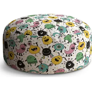Sedací pytel Kulatý taburet Circle Příšerky: 38x48 cm - Sablio
