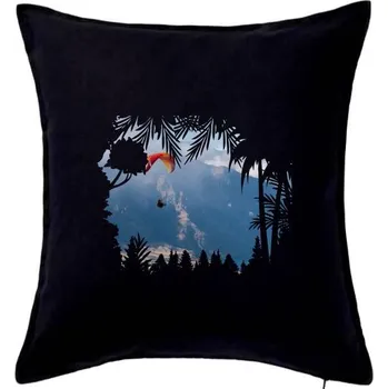 Polštář Fotka paragliding barevná - Polštář 50x50 - 50x50 - Pouze potah ( Černá )