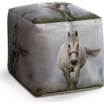 Taburet Taburet Kostka Bílý kůň 3: 40x40x40 cm - Sablio