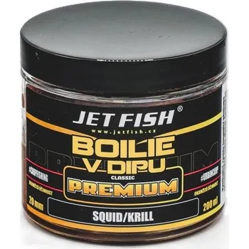 Boilies Jet Fish Boilie V Dipu Premium Clasicc Squid Krill 200ml Průměr: 20mm
