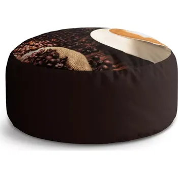 Sedací pytel Kulatý taburet Circle Káva: 38x48 cm - Sablio