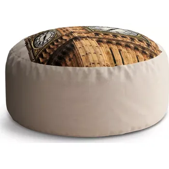 Sedací pytel Kulatý taburet Circle Clock tower: 38x48 cm - Sablio