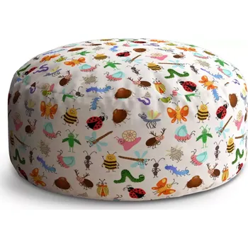 Sedací pytel Kulatý taburet Circle Hmyz: 38x48 cm - Sablio