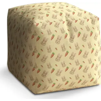 Taburet Taburet Kostka Zajíček s mrkví: 40x40x40 cm - Sablio
