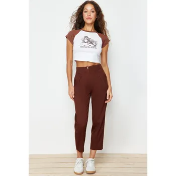 Dámské kalhoty Trendyol Striped Trendyol hnědá 1746262