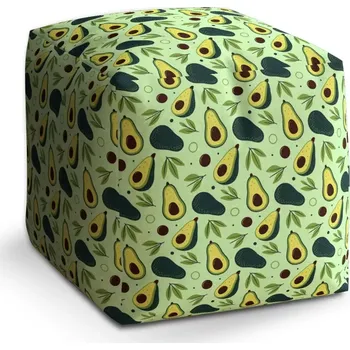 Taburet Taburet Kostka Kreslené avokádo: 40x40x40 cm - Sablio