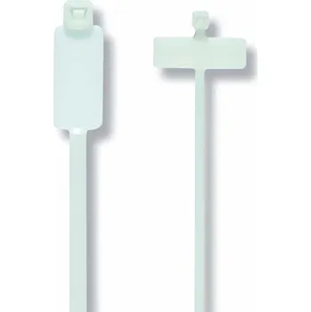 Stahovací páska CIMCO 181426 Vázací páska bílá se štítkem 270 x 4,8 mm (100 ks)