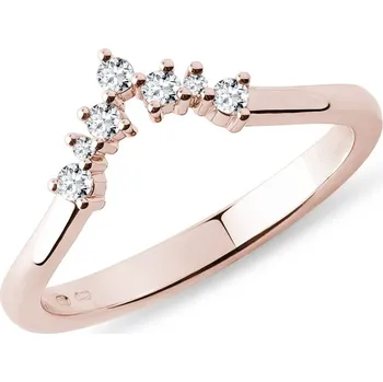 Prsten Chevron prsten se sedmi brilianty v růžovém zlatě KLENOTA