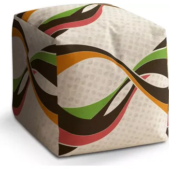 Taburet Taburet Kostka Retro abstrakce: 40x40x40 cm - Sablio