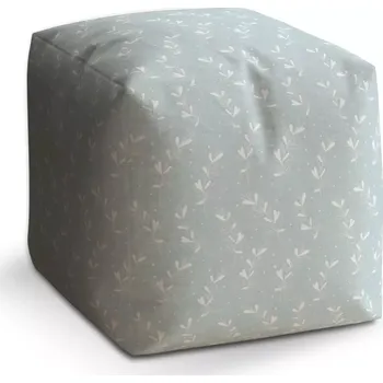 Taburet Taburet Kostka Bílé lístky: 40x40x40 cm - Sablio