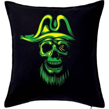Polštář Green Pirate skull - Polštář 50x50 - 50x50 - Pouze potah ( Černá )