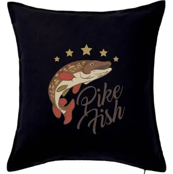 Polštář Štika obecná hvězdičky - Polštář 50x50 - 50x50 - Pouze potah ( Černá )